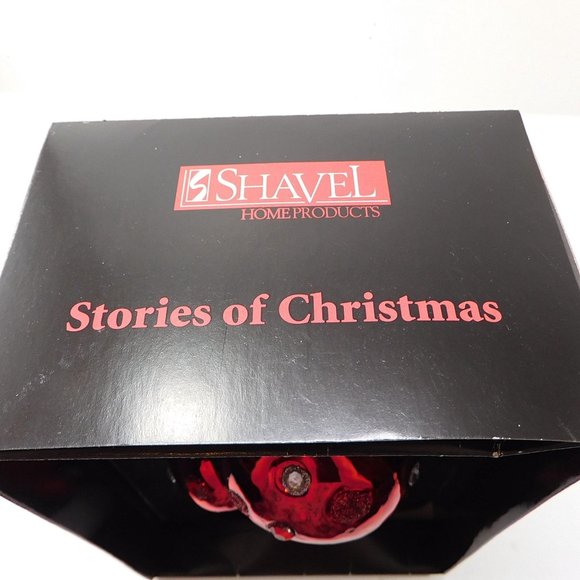 Double Mushroom Christmas Ornament Blown Glass  by Shavel  4" - Picture 10 of 10